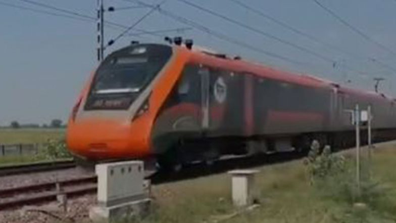 India News | Vande Bharat Train Manufactured in Punjab Completes 180 Kmph Trial on Mathura-Nagda Section