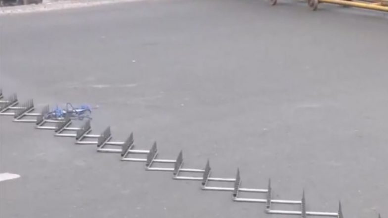 India News | Spike Strips, Barricades Deployed as Delhi Tightens Security Ahead of CJP Protest