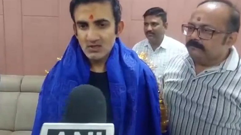 Sports News | Team India Coach Gautam Gambhir Visits Mahakaleshwar Temple in Ujjain Ahead of 3rd T20I Against West Indies