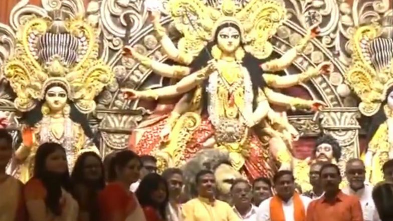 India News | West Bengal CM Suvendu Adhikari Inaugurates Santosh Mitra Square Durga Puja Pandal