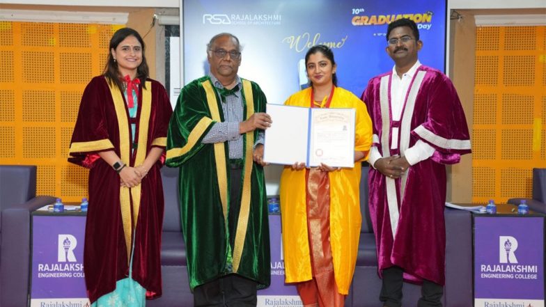 Business News | Rajalakshmi School of Architecture Celebrates 10th Graduation Day; 39 Students Graduate