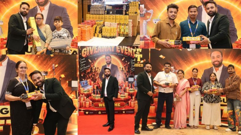 Business News | Indian Social Worker Rahul Gupta Supports Emerging Content Creators; Essential Equipments Distributed at Influencer Giveaway Event
