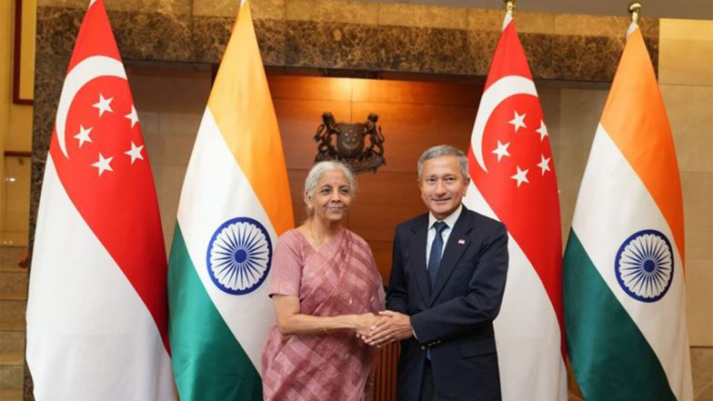 Business News | FM Nirmala Sitharaman Concludes Singapore Visit with Focus on Boosting India's Infrastructure, AI, Semiconductor Sectors