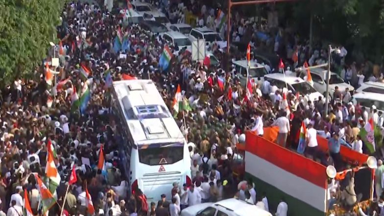 India News | Delhi Police Registers FIRs Under BNSS Section 163 for Violation During Opposition Protest