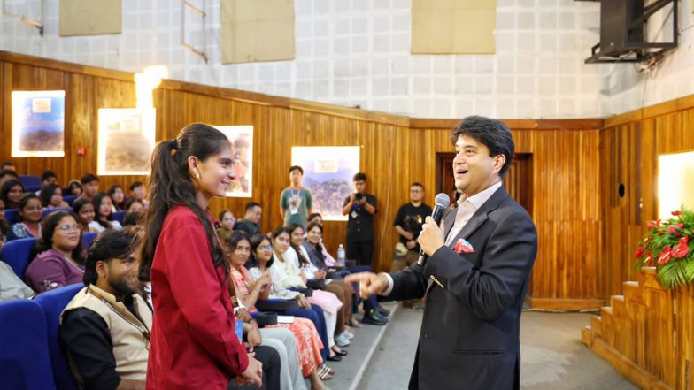 India News | Union Minister Jyotiraditya Scindia Interacts with Students at Mizoram University, Discusses Viksit Bharat