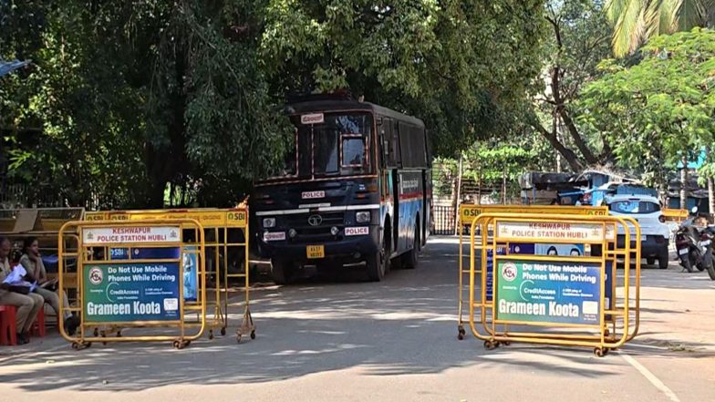 India News | Security Tightens Outside Union Minister Pralhad Joshi's Hubballi Residence as Sugarcane Farmers Intensify Protest 