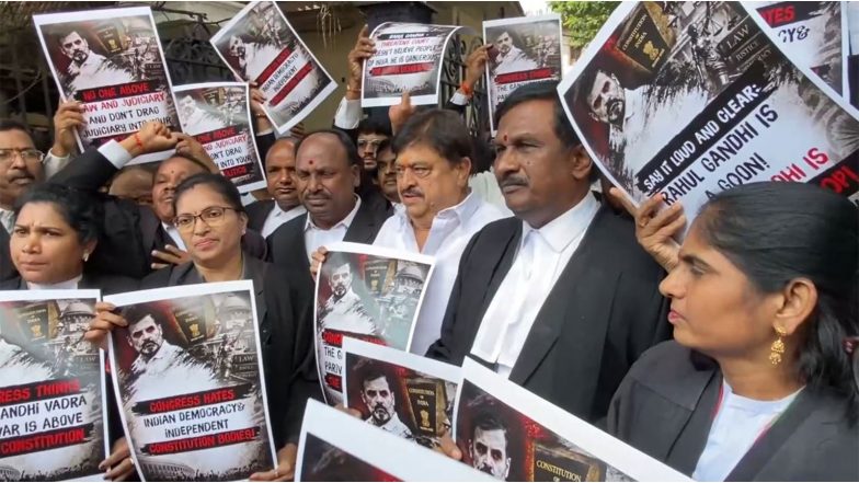 India News | Telangana HC Lawyers Protest Against Rahul Gandhi Following Supreme Court March; Allege 'disparaging Remarks' Against Judiciary