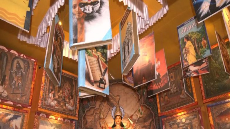 Entertainment News | Kolkata: Durga Pandal Honours Bankim Chandra Chattopadhyay's Work to Celebrate 150th Anniversary of Vande Mataram
