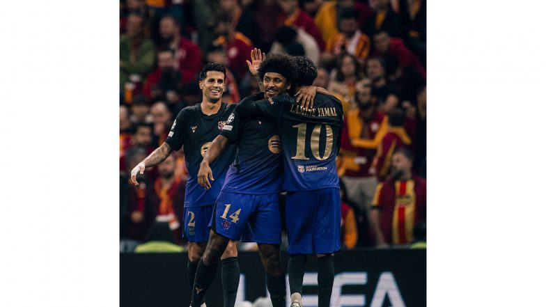 Sports News | UEFA Champions League: Barcelona Beat Galatasaray 4-1, Arsenal Thrash Lille 3-0