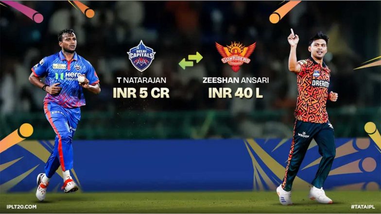 Sports News | IPL 2027: T Natrajan Moves Back to SRH; DC Get Spinner Zeeshan Ansari in First Pre-season Trade