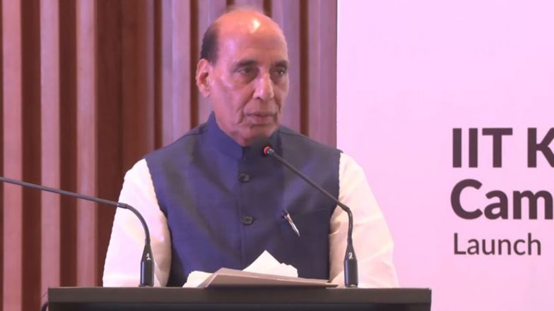 India News | Rajnath Singh Launches IIT Kanpur's $1 Billion Campaign; Institute Plans Defence Drone Hub to Indigenise Critical Components