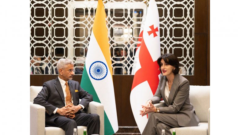 World News | EAM Jaishankar Meets Georgian FM Maka Botchorishvili on Sidelines of UAE Visit