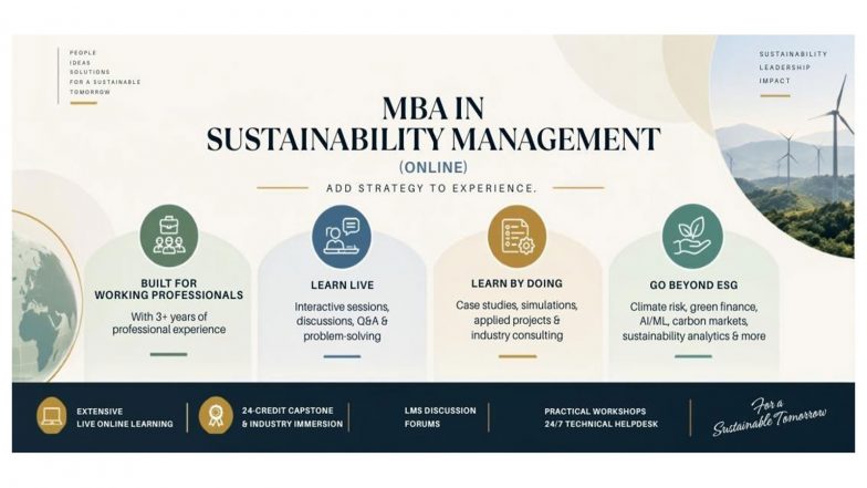 Business News | Online MBA in Sustainability Management at TERI School of Advanced Studies: January 2027 Intake | Admissions Open
