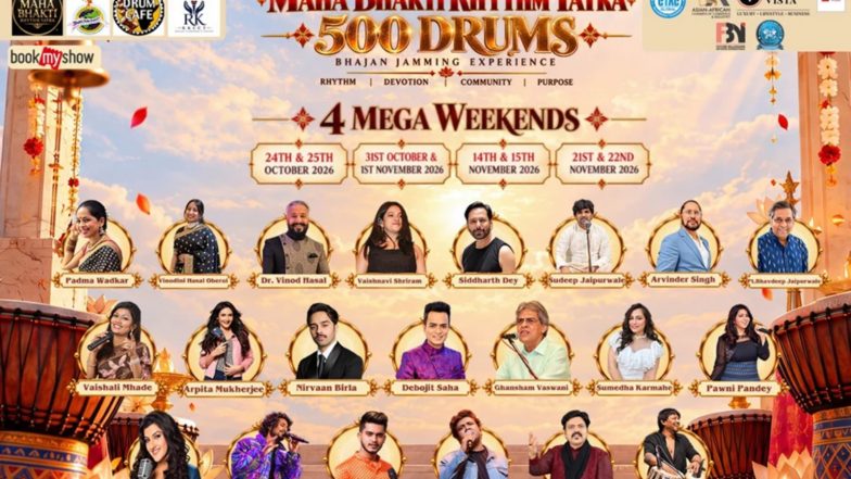 Business News | India’s First-Ever 500-Drum Bhakti Jamming Experience Comes to Mumbai with Maha Bhakti Rhythm Yatra