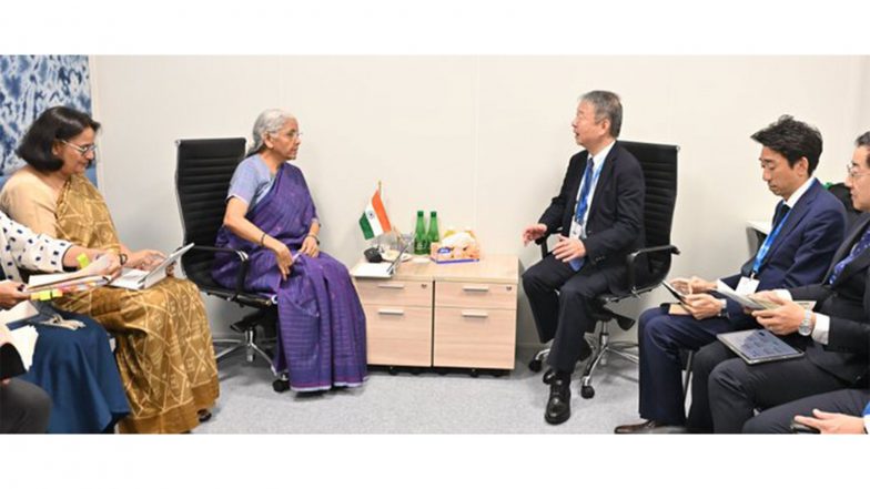Business News | FM Sitharaman, JBIC Governor Discuss Cooperation in Semiconductors, Clean Energy
