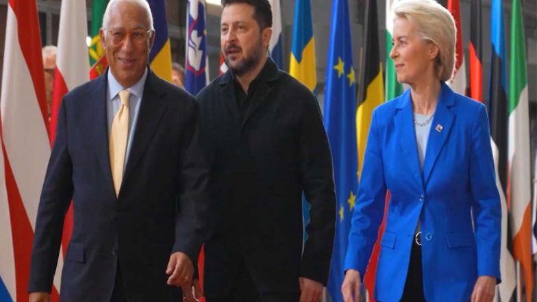 World News | “No Signals from Russia to End War”: Zelenskyy Meets António Costa, EU President Ursula; Seeks Further Aid for Ukraine