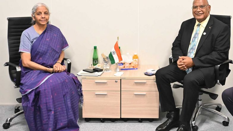 Business News | FM Sitharaman Discusses Investment Opportunities in Energy Storage, Logistics with Curaçao Counterpart