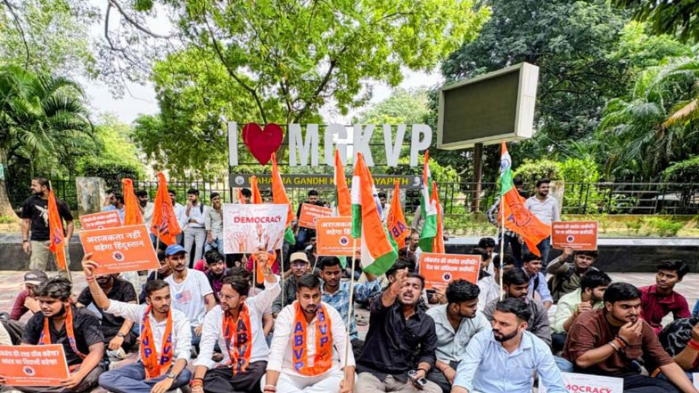 India News | ABVP Holds Nationwide Protests Under 'Stop Anarchy, Embrace Democracy' Call, Opposes Congress-Left Agitations