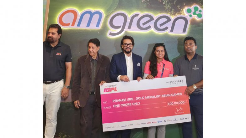 Sports News | Anurag Thakur Honours Asian Games Champion Pranavi Urs with Rs 1 Crore Cheque