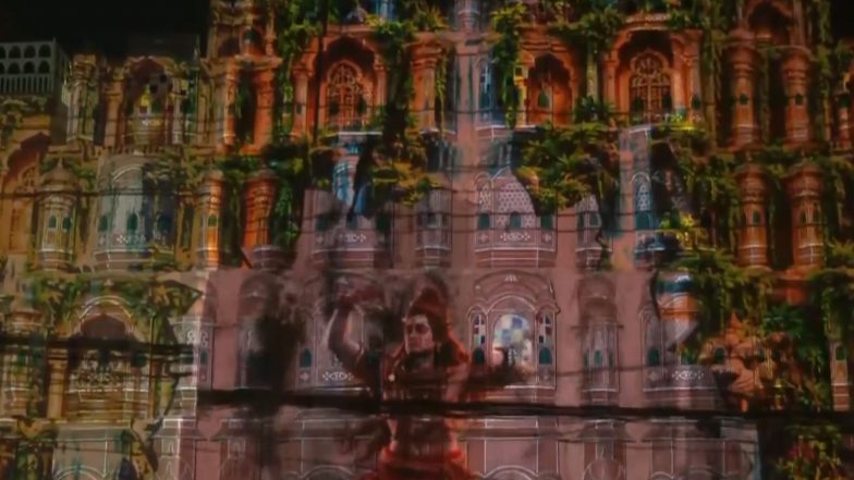 Entertainment News | Durga Pandal in Siliguri Presents Laser Show to Depict Mahishasura Mardini Form of Goddess Durga 