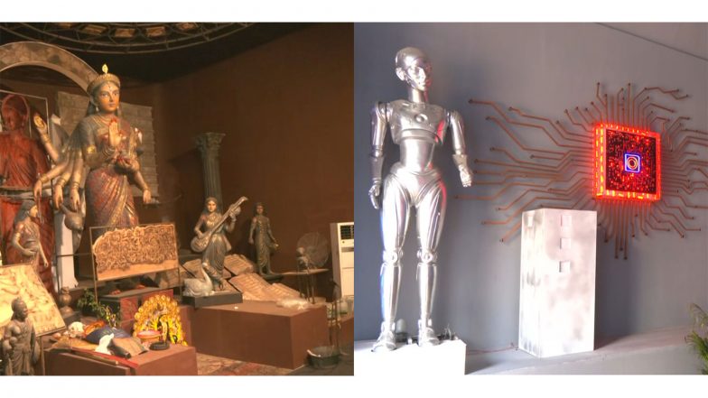 Entertainment News | Kolkata: Durga Pandals Depicts Epic Mahabharata, AI, Science to Attract Devotees During Durgostav 2026