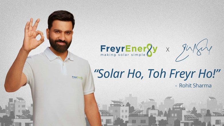 Business News | Rohit Sharma Joins Freyr Energy as Its First Brand Ambassador; Launches 'Solar Ho, Toh Freyr Ho!' Campaign