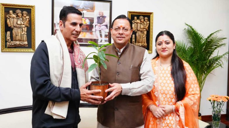 Entertainment News | Akshay Kumar Meets Uttarakhand CM Pushkar Singh Dhami, Discusses State’s Film Policy