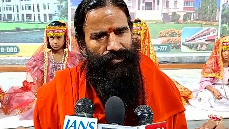 India News | Baba Ramdev Performs Kanya Pujan, Calls for System Ensuring Women's Safety