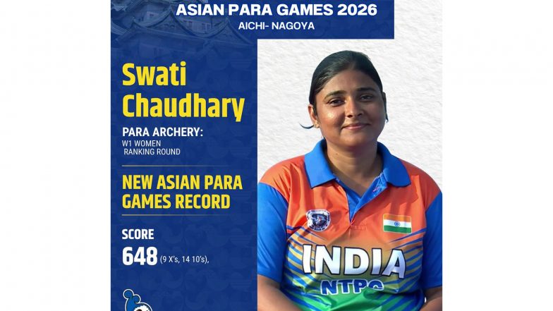 Sports News | Swati Chaudhari Breaks Asian Para Games Record in Women’s Archery