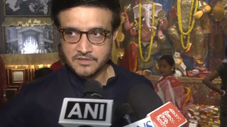Sports News | Sourav Ganguly Offers Prayers on Maha Ashtami in Behala, Urges Caution After Chorbagan Stampede