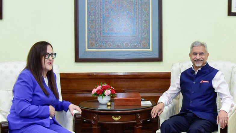 World News | EAM Jaishankar Meets Outgoing Greek Envoy Koutsomitopoulou, Appreciates Her Contributions to Ties
