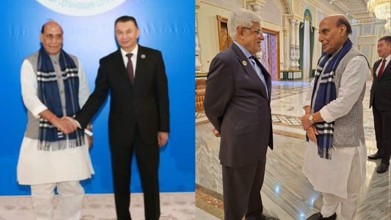 World News | Defence Minister Rajnath Singh Meets Tajikistan PM, Iran Vice President on Sidelines of SCO Meeting