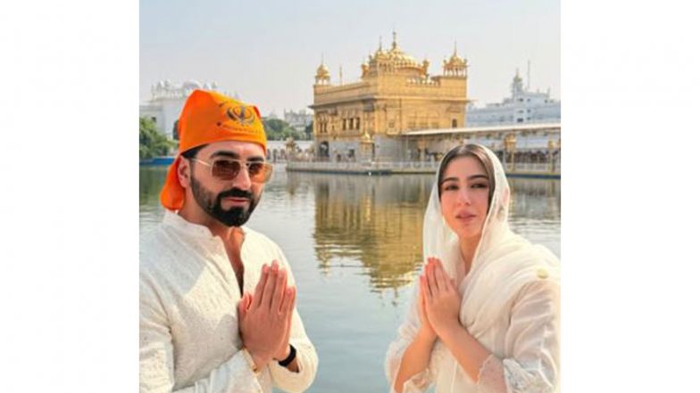 Entertainment News | Punjab: Sara Ali Khan, Ayushmann Khurrana Offer Prayers at Golden Temple 