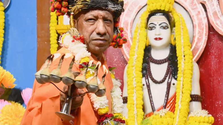 India News | UP CM Yogi Performs Special Prayers at Gorakhnath Temple on Vijayadashami to Lead ‘Vijay Juloos’