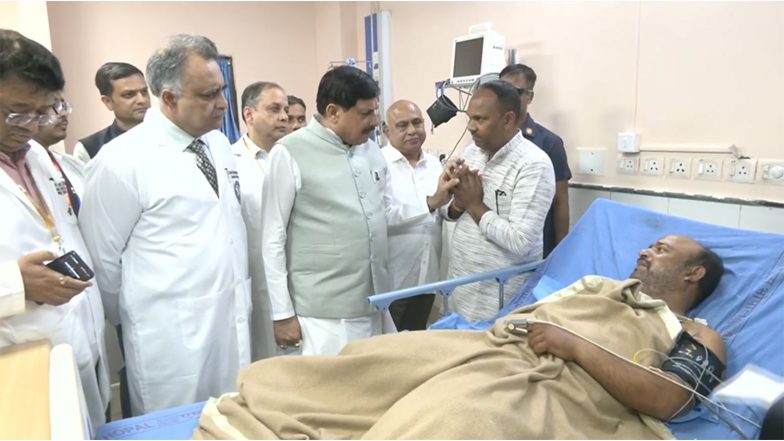 India News | MP CM Mohan Yadav Visits AIIMS Bhopal to Meet Injured in Kota, Gwalior Accidents