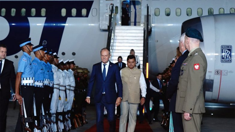 World News | Polish PM Donald Tusk Arrives in New Delhi; Bilateral Talks with PM Modi, India-Poland Business Forum on Agenda