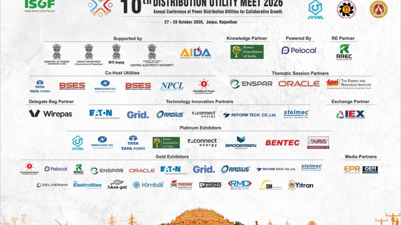 Business News | Distribution Utility Meet (DUM 2026) to Bring Together India's 40+ Power Distribution Utilities in Jaipur on 27–28 October 2026