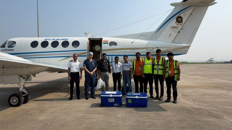 India News | Gujarat Government's 24x7 Air Ambulance Service Completes 98 Missions Since 2022, Including 50 Organ Transfers