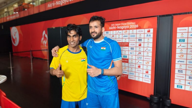 Sports News | Asian Para Games: Nitesh Kumar Beats Pramod Bhagat to Win SL3 Gold; Harvinder-Vijay Duo Clinches Men's Recurve Doubles Title