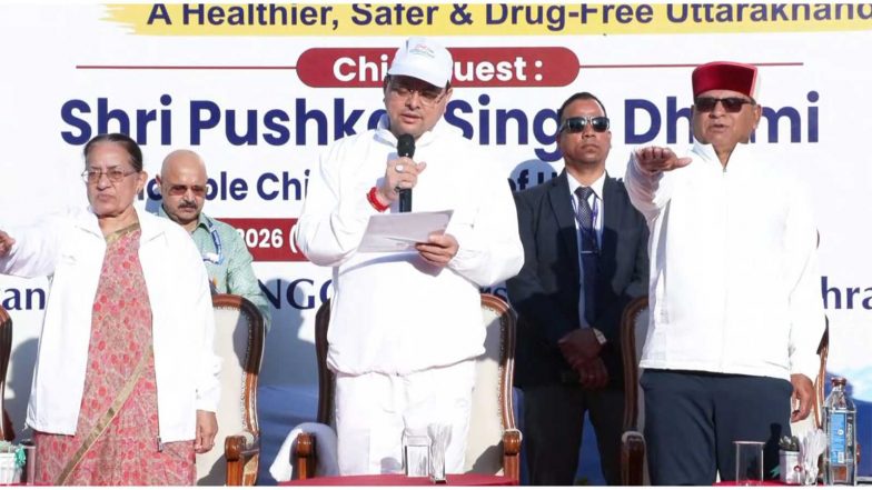 India News | CM Dhami Flags off ‘Drug-Free Uttarakhand’ Walkathon, Calls for Collective Fight Against Drugs