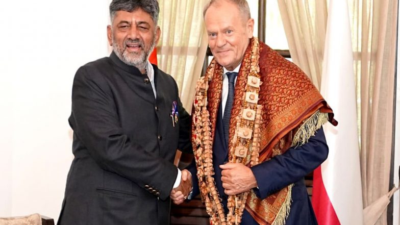World News | Polish PM Tusk in Bengaluru; Meets CM DK Shivakumar, Aims to Explore Opportunities for Collaboration