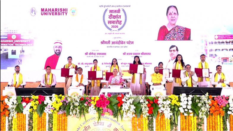 Business News | Education Must Serve Humanity; Students Should Advance in Research and Innovation: Governor Anandiben Patel