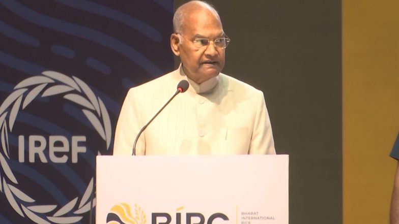 Business News | India Must Prioritise Sustainable Cultivation, Stronger Farmer-market Links to Strengthen Rice Leadership: Ram Nath Kovind