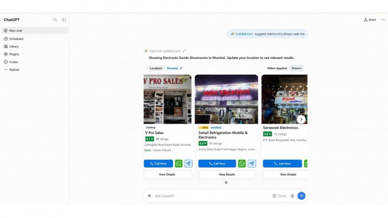 Business News | Justdial Extends Local Business Discovery to ChatGPT, Creating New Digital Touchpoints for Small Businesses