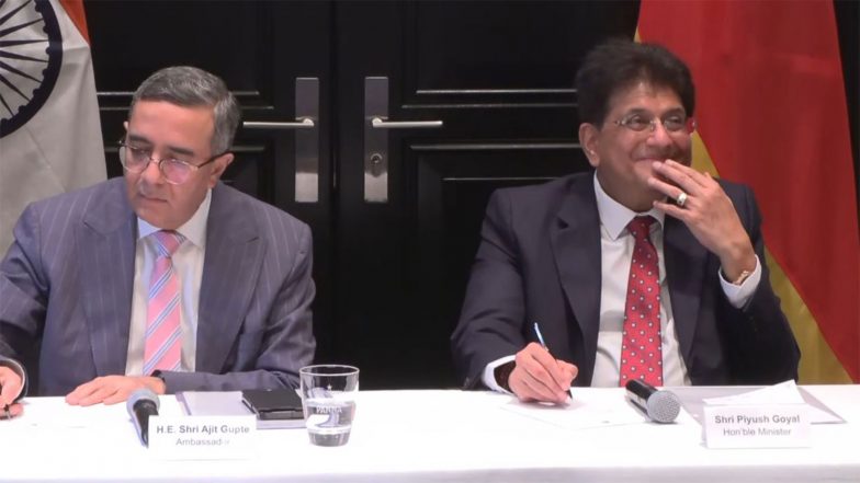 Business News |  Piyush Goyal Calls on Indian Diaspora in Germany to Drive Investments, Boost India’s Global Business Reach