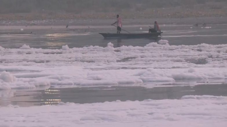 India News | Delhi-NCR's Air Quality Slips into 'unhealthy' Category; Toxic White Foam Resurfaces in Yamuna 