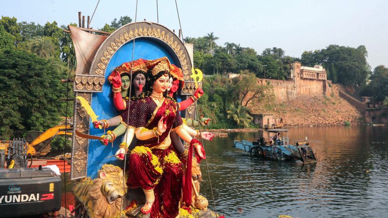 India News | Hyderabad: Hindu Organisations Protest After Egg Attack on Durga Idol, Police Detain Suspects