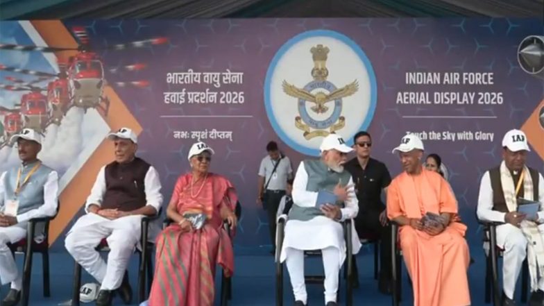 India News | PM Modi Attends Air Force Day Aerial Display-2026 at Varanasi’s Namo Ghat