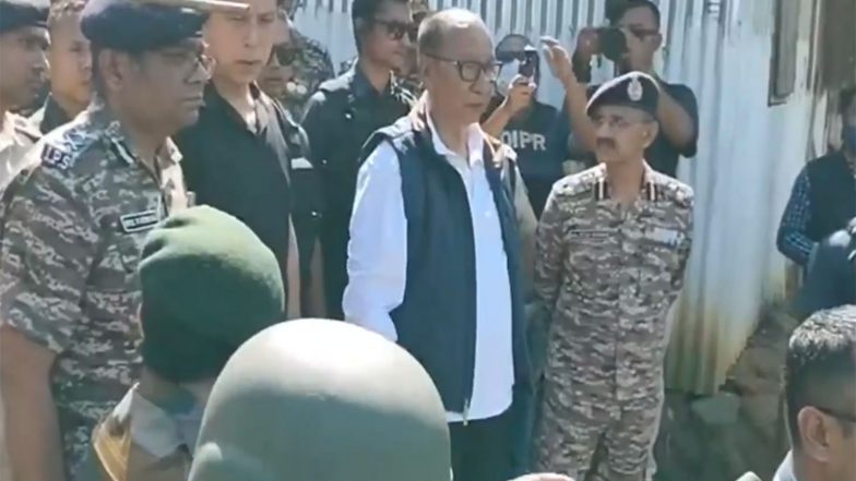India News | Manipur CM Yumnam Khemchand Singh Visits Seized Kuki Camp After 17 Arrested for Impersonating SoO Cadres