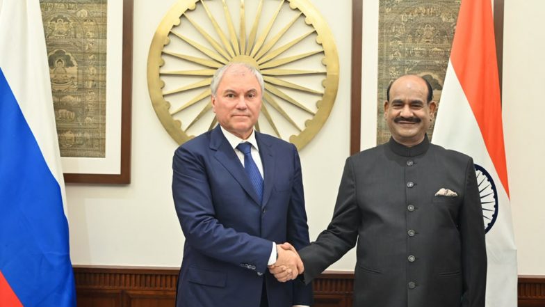 World News | Lok Sabha Speaker Birla, Russian Duma Chairman Volodin Discuss Strengthening Parliamentary Cooperation